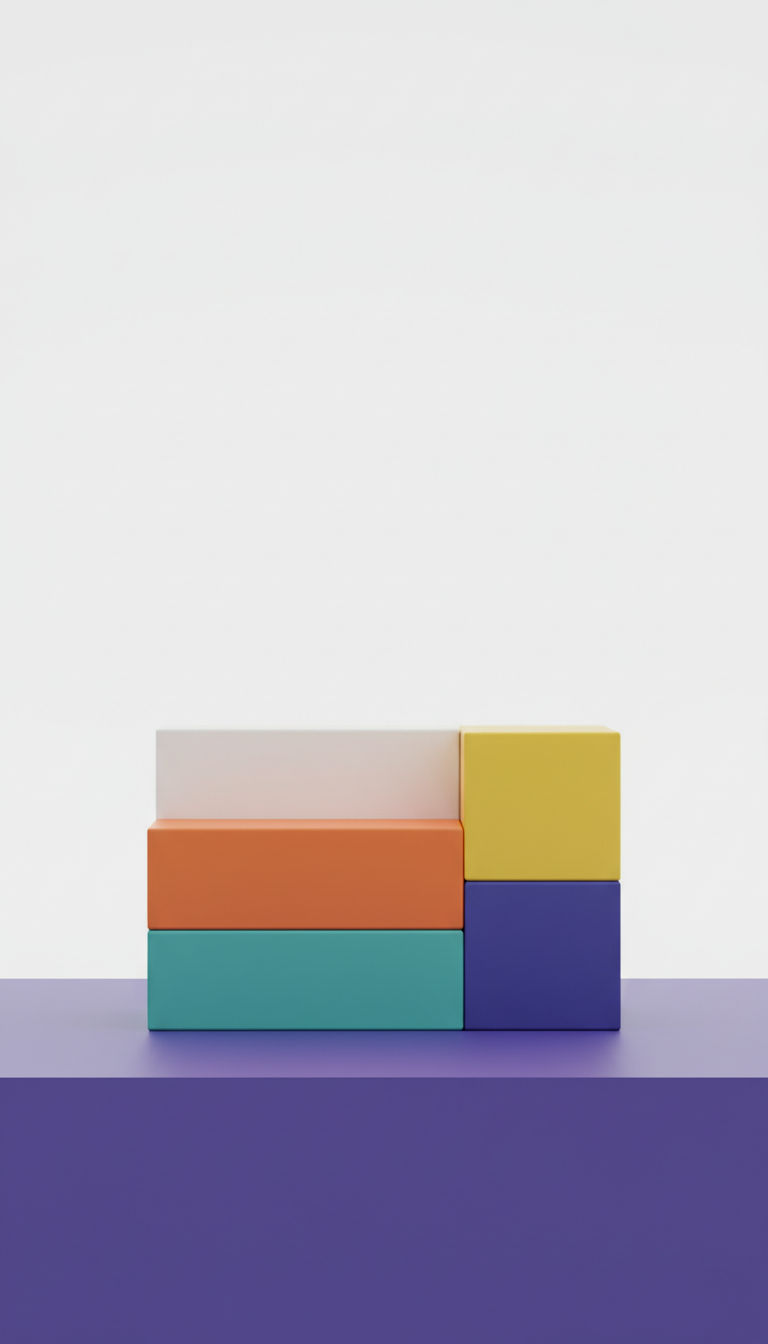 Geometric Toy Storage Bench In Bold Colors