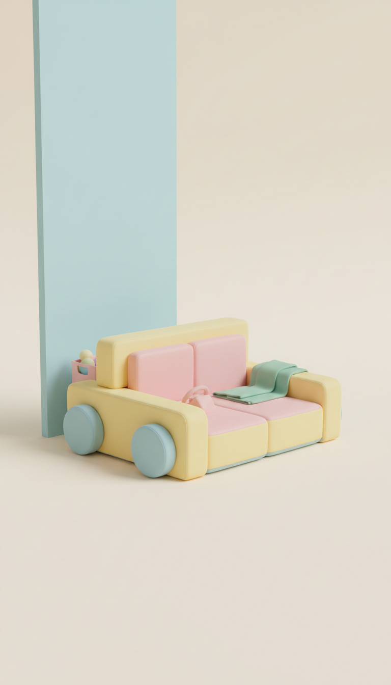 Convertible Play Sofa with Washable Covers